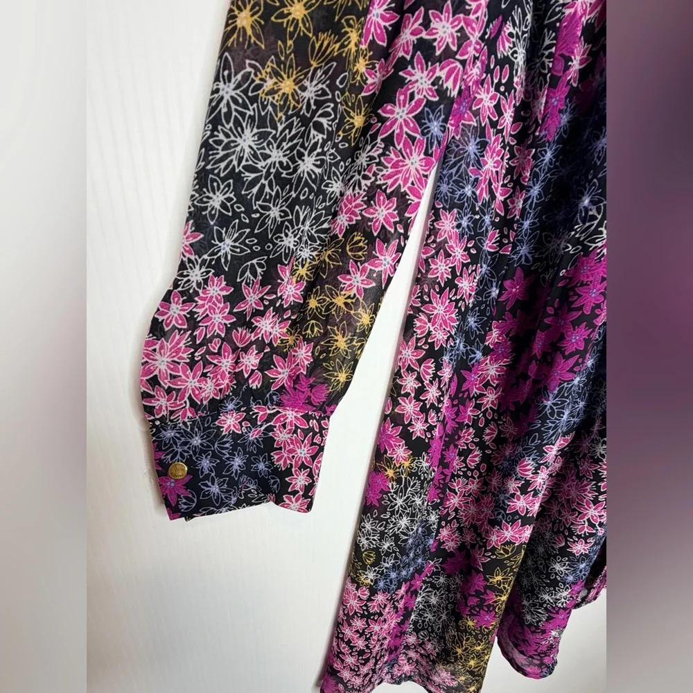 CeCe by Cynthia Steffe Aleah Floral Tie-Neck Chiffon Woman’s Mini Dress Size 10